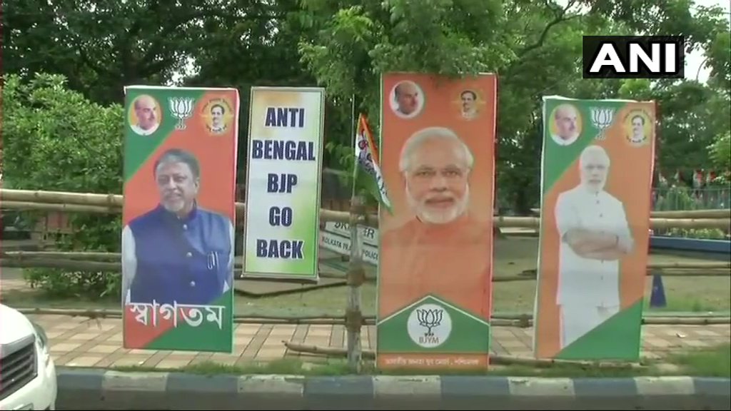 कोलकाता में आज अमित शाह की रैली, बीजेपी बंगाल छोड़ो के पोस्टर लगे