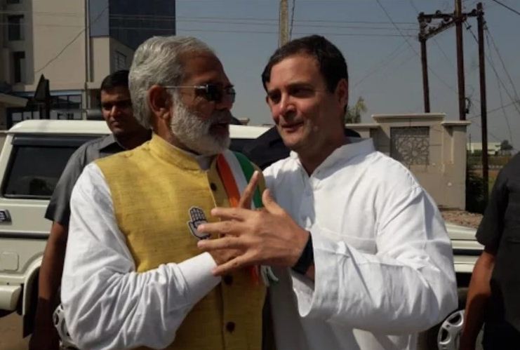 छत्तीसगढ़ में राहुल गांधी से मिले पीएम मोदी के हमशक्ल