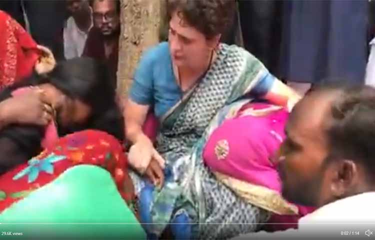 प्रियंका का धरना खत्म, पीड़ित परिवार को दस लाख का मुआवजा देगी कांग्रेस