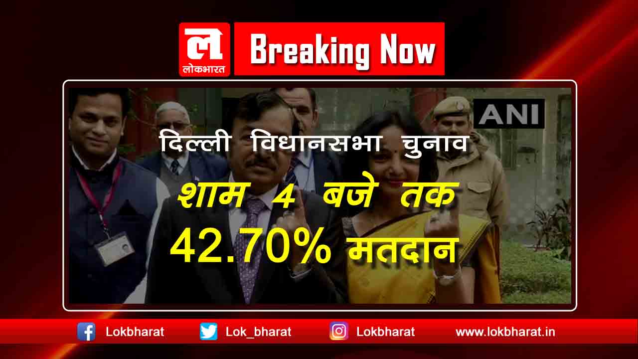 दिल्ली विधानसभा चुनाव: 4 बजे तक 42.70% मतदान, पोलिंग बूथों पर बढ़ी भीड़