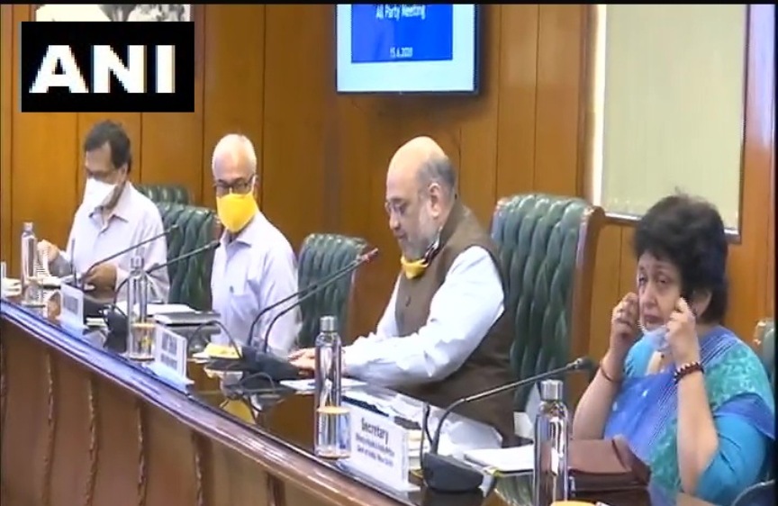 दिल्ली में कोरोना संक्रमण को लेकर गृह मंत्रालय की सर्वदलीय बैठक संपन्न