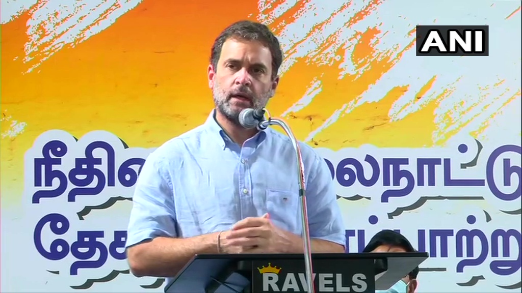 राहुल का सरकार पर वार- तमिल भाषा, इतिहास और संस्कृति का अपमान करती है केंद्र सरकार