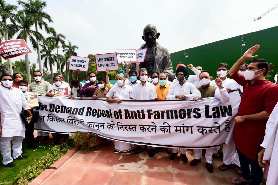 किसान आंदोलन के समर्थन में राहुल का सरकार पर वार: “हम एकजुट यहां खड़े हैं”