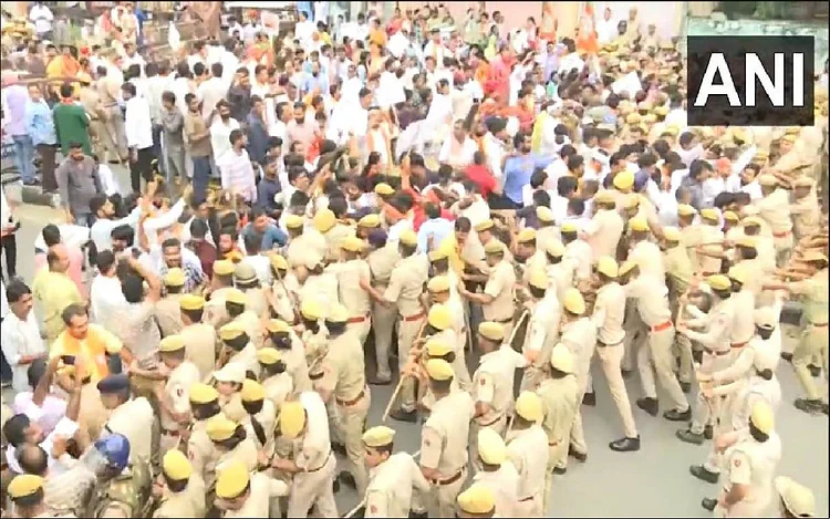 राजस्थान : लम्पी वायरस से मवेशियों की मौत के विरोध में BJP का जोरदार प्रदर्शन